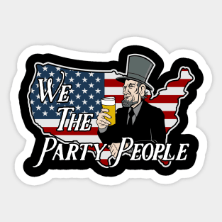 We The Party People Abe Lincoln Sticker